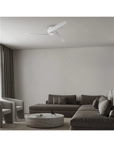 Ventoinha LED GROENLAND M, branco, Ø122cm, DC 24W, 1700lm, CCT 2700K-5000K, com controle remoto/aplicativo