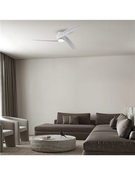 Ventilador LED GROENLAND M blanco Ø122cm DC 24W 1700lm CCT 2700K-5000K con mando/APP