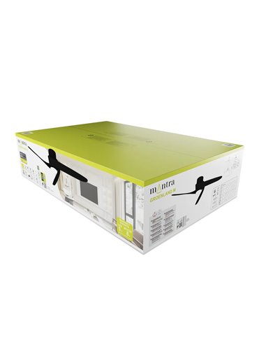 Ventilador LED GROENLAND M negro Ø122cm DC 24W 1700lm CCT 2700K-5000K con mando/APP