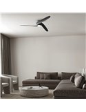 Ventilador LED GROENLAND M negro Ø122cm DC 24W 1700lm CCT 2700K-5000K con mando/APP