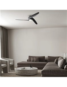 Ventilador LED GROENLAND M negro Ø122cm DC 24W 1700lm CCT 2700K-5000K con mando/APP 2