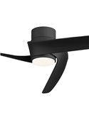 Ventilador LED GROENLAND M negro Ø122cm DC 24W 1700lm CCT 2700K-5000K con mando/APP