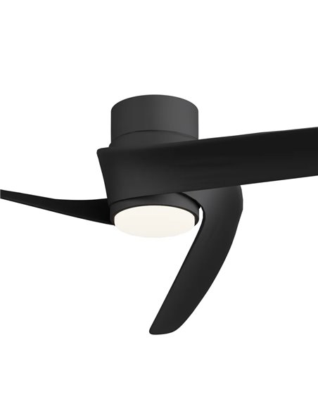 Ventoinha LED GROENLAND M, Preto, Ø122cm, DC 24W, 1700lm, CCT 2700K-5000K, com Controle Remoto/Aplicativo