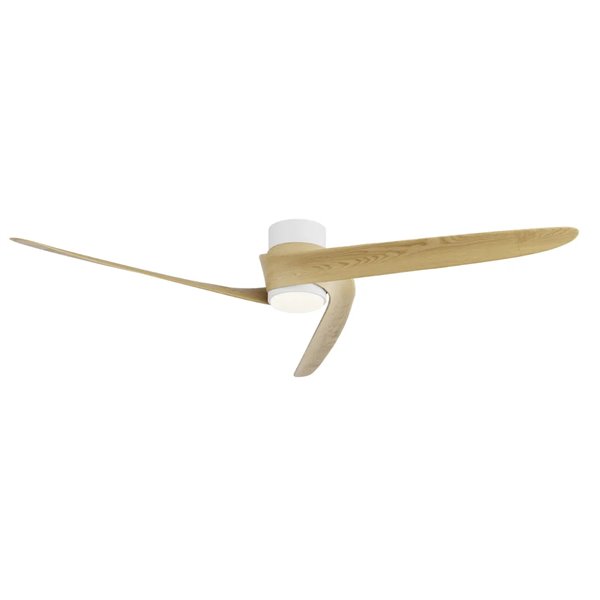 Ventilador LED GROENLAND M blanco/madera Ø122cm DC 24W 1700lm CCT 2700K-5000K con mando/APP