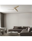 Ventilador LED GROENLAND M blanco/madera Ø122cm DC 24W 1700lm CCT 2700K-5000K con mando/APP