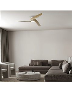 Ventilador LED GROENLAND M blanco/madera Ø122cm DC 24W 1700lm CCT 2700K-5000K con mando/APP 2