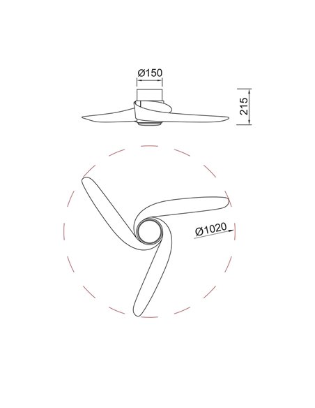 Ventilador LED GROENLAND S blanco Ø102cm DC 24W 1700lm CCT 2700K-5000K con Mando y APP