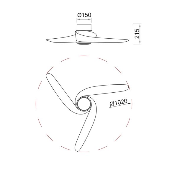 Ventilador LED GROENLAND S blanco Ø102cm DC 24W 1700lm CCT 2700K-5000K con Mando y APP