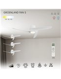 Ventilador LED GROENLAND S blanco Ø102cm DC 24W 1700lm CCT 2700K-5000K con Mando y APP