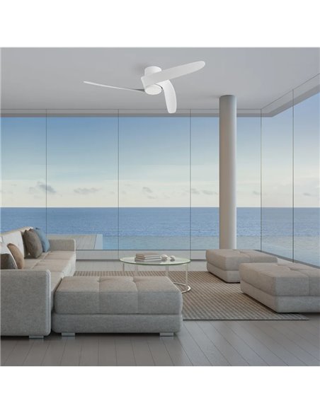 Ventoinha LED GROENLAND S, branco, Ø102cm, DC 24W, 1700lm, CCT 2700K-5000K, com controle remoto e aplicativo.