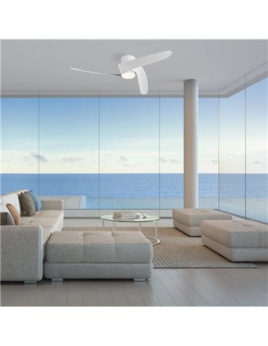 Ventilador LED GROENLAND S blanco Ø102cm DC 24W 1700lm CCT 2700K-5000K con Mando y APP