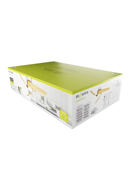 Ventilador LED GROENLAND S blanco Madera Ø102cm DC 24W 1700lm CCT 2700K-5000K con Mando y APP