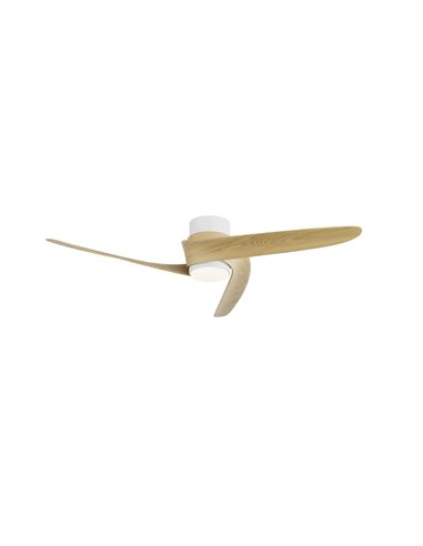 Ventilador LED GROENLAND S blanco Madera Ø102cm DC 24W 1700lm CCT 2700K-5000K con Mando y APP