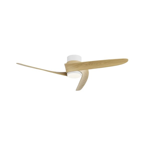 Ventilador LED GROENLAND S blanco Madera Ø102cm DC 24W 1700lm CCT 2700K-5000K con Mando y APP