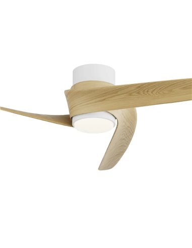 Ventilador LED GROENLAND S blanco Madera Ø102cm DC 24W 1700lm CCT 2700K-5000K con Mando y APP
