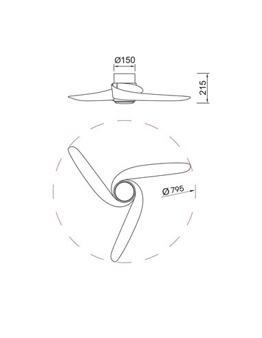 Ventilador LED GROENLAND XS blanco Ø79,5cm DC 24W 1700lm CCT 2700K-5000K con Mando