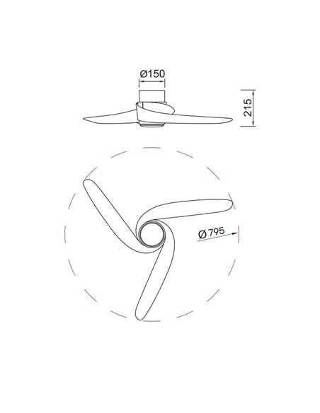 Ventilador LED GROENLAND XS blanco Ø79,5cm DC 24W 1700lm CCT 2700K-5000K con Mando