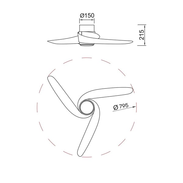 Ventilador LED GROENLAND XS blanco Ø79,5cm DC 24W 1700lm CCT 2700K-5000K con Mando