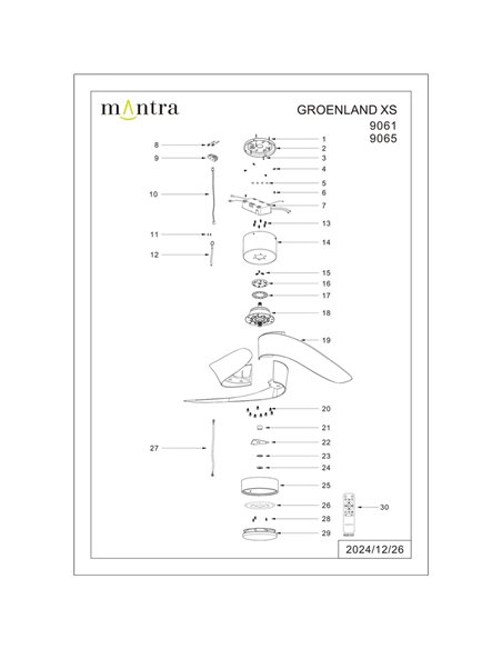 Ventoinha LED GROENLAND XS, branco, Ø79,5 cm, DC 24 W, 1700 lm, CCT 2700 K-5000 K, com controle remoto.