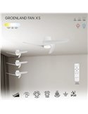 Ventilateur LED GROENLAND XS, blanc, Ø 79,5 cm, 24 W CC, 1 700 lm, température de couleur 2 700 K-5 000 K, avec télécommande