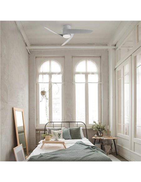 Ventilateur LED GROENLAND XS, blanc, Ø 79,5 cm, 24 W CC, 1 700 lm, température de couleur 2 700 K-5 000 K, avec télécommande