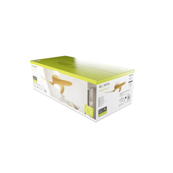 Ventilador LED GROENLAND XS blanco madera Ø79,5cm DC 24W 1700lm CCT 2700K-5000K con Mando