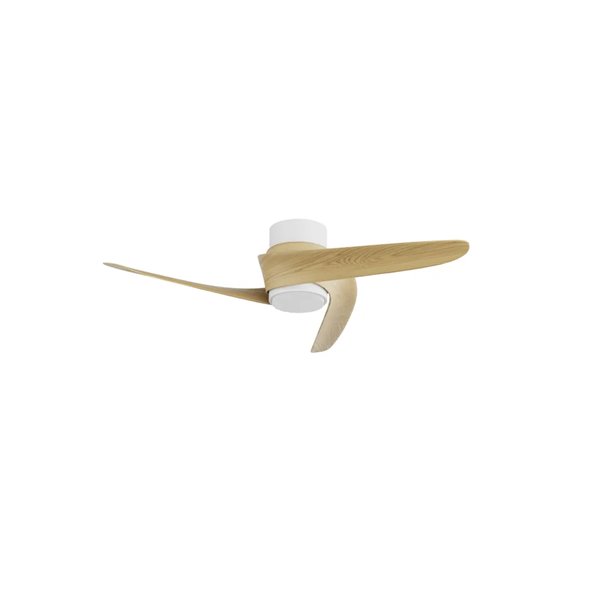 Ventilador LED GROENLAND XS blanco madera Ø79,5cm DC 24W 1700lm CCT 2700K-5000K con Mando
