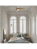 Ventilador LED GROENLAND XS blanco madera Ø79,5cm DC 24W 1700lm CCT 2700K-5000K con Mando