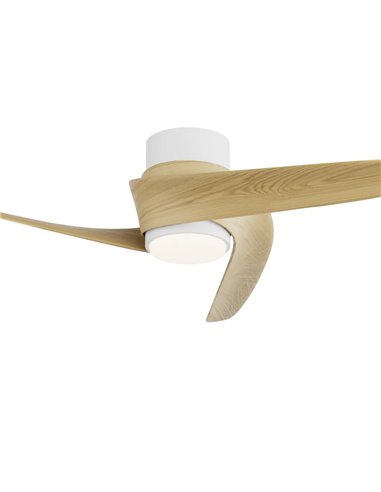 Ventilador LED GROENLAND XS blanco madera Ø79,5cm DC 24W 1700lm CCT 2700K-5000K con Mando