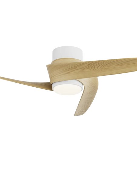 Ventilador LED GROENLAND XS blanco madera Ø79,5cm DC 24W 1700lm CCT 2700K-5000K con Mando