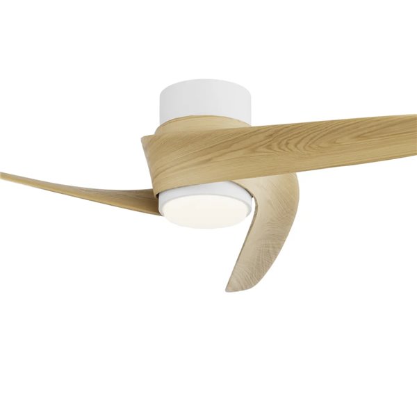 Ventilador LED GROENLAND XS blanco madera Ø79,5cm DC 24W 1700lm CCT 2700K-5000K con Mando