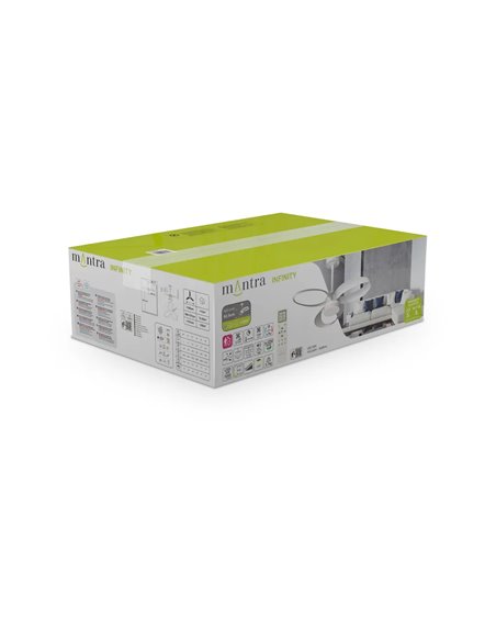 Ventilador de techo LED INFINITY FAN blanco Ø92,5cm DC 20W 2520lm CCT 3000K-5000K regulable