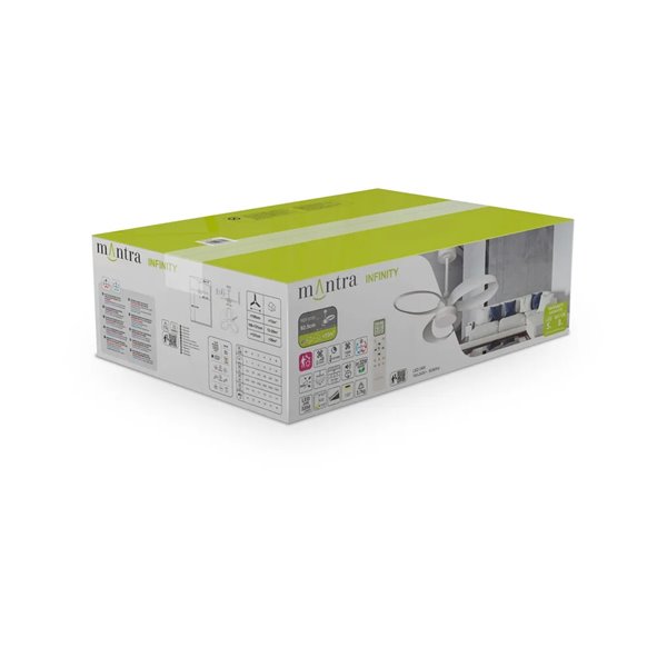 Ventilador de techo LED INFINITY FAN blanco Ø92,5cm DC 20W 2520lm CCT 3000K-5000K regulable