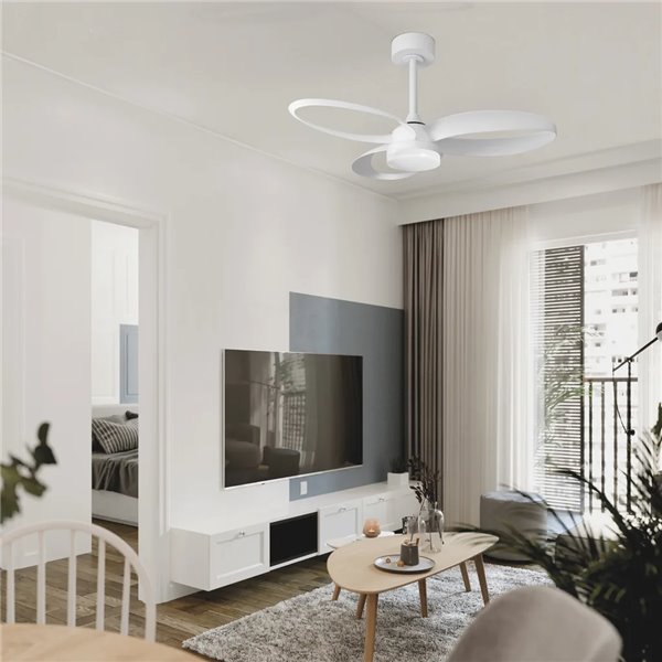 Ventilador de techo LED INFINITY FAN blanco Ø92,5cm DC 20W 2520lm CCT 3000K-5000K regulable