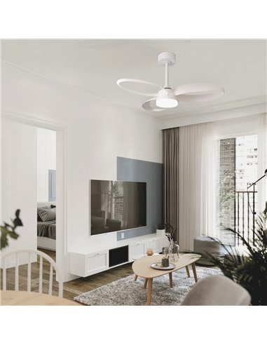 Ventilador de techo LED INFINITY FAN blanco Ø92,5cm DC 20W 2520lm CCT 3000K-5000K regulable