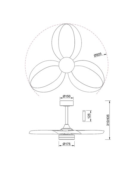 Ventilateur de plafond LED INFINITY FAN, noir, Ø 92,5 cm, 20 W CC, 2 520 lm, température de couleur variable de 3 000 à 5 000 K