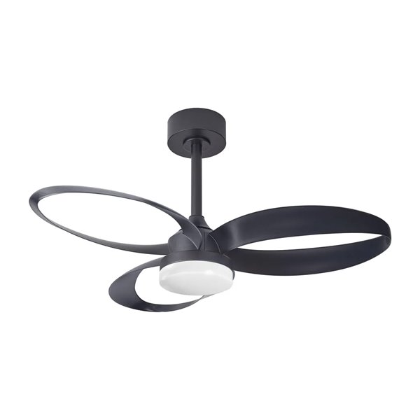 Ventoinha de teto LED INFINITY FAN, preto, Ø92,5 cm, DC 20 W, 2520 lúmens, CCT, 3000 K-5000 K, dimerizável