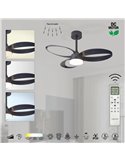 Ventilador de techo LED INFINITY FAN negro Ø92,5cm DC 20W 2520lm CCT 3000K-5000K regulable