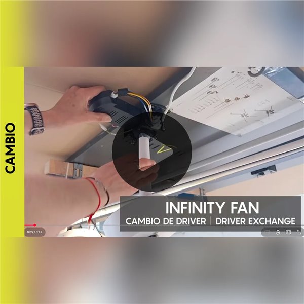 Ventilador de techo LED INFINITY FAN negro Ø92,5cm DC 20W 2520lm CCT 3000K-5000K regulable
