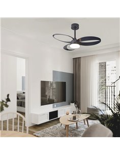 Ventilador de techo LED INFINITY FAN negro Ø92,5cm DC 20W 2520lm CCT 3000K-5000K regulable 2