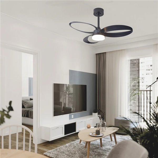 Ventilador de techo LED INFINITY FAN negro Ø92,5cm DC 20W 2520lm CCT 3000K-5000K regulable