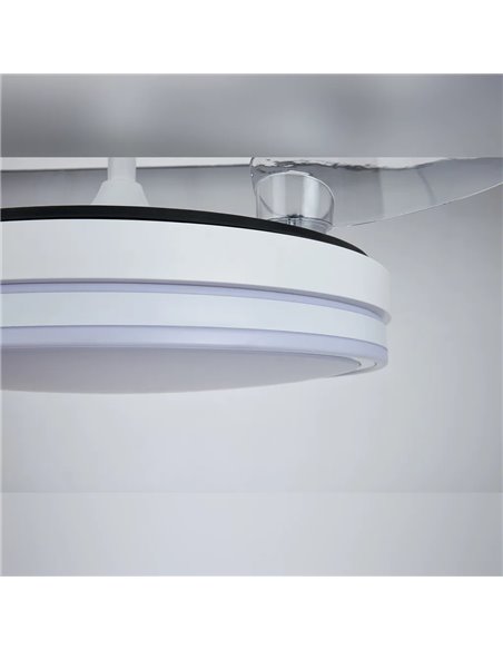 Ventilador LED LUNA S Blanco Ø91cm DC 30W 2800lm CCT 3000K-5000K con Mando