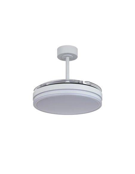 Ventilateur LED LUNA S blanc Ø91 cm CC 30 W 2800 lm CCT 3000 K-5000 K avec télécommande