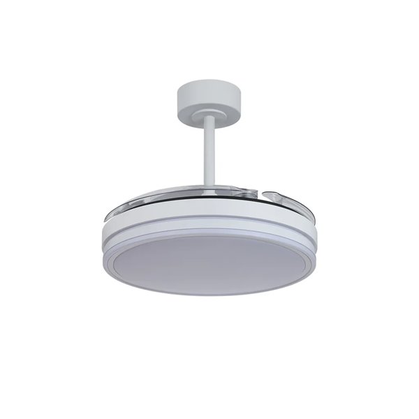 Ventoinha LUNA S com LED branco, Ø91cm, DC 30W, 2800lm, CCT 3000K-5000K com controle remoto.