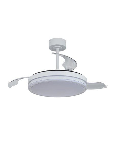 Ventilador LED LUNA S Blanco Ø91cm DC 30W 2800lm CCT 3000K-5000K con Mando