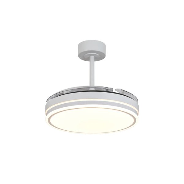 Ventilateur LED LUNA S blanc Ø91 cm CC 30 W 2800 lm CCT 3000 K-5000 K avec télécommande