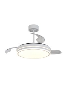 Ventilateur LED LUNA S blanc Ø91 cm CC 30 W 2800 lm CCT 3000 K-5000 K avec télécommande