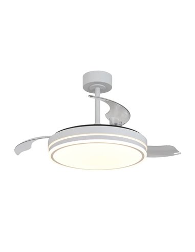 Ventilador LED LUNA S Blanco Ø91cm DC 30W 2800lm CCT 3000K-5000K con Mando