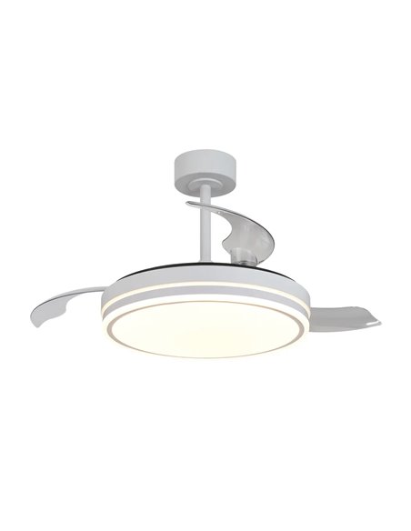 Ventoinha LED LUNA S Branco Ø91cm DC 30W 2800lm CCT 3000K-5000K com Controle Remoto
