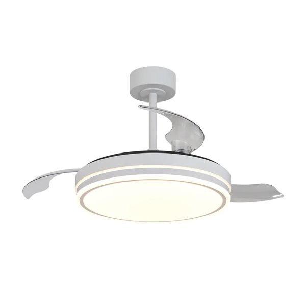 Ventoinha LED LUNA S Branco Ø91cm DC 30W 2800lm CCT 3000K-5000K com Controle Remoto